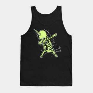 Dabbing Unicorn Skeleton Shirt Dab Hip Hop X-Ray Glow Effect Tank Top